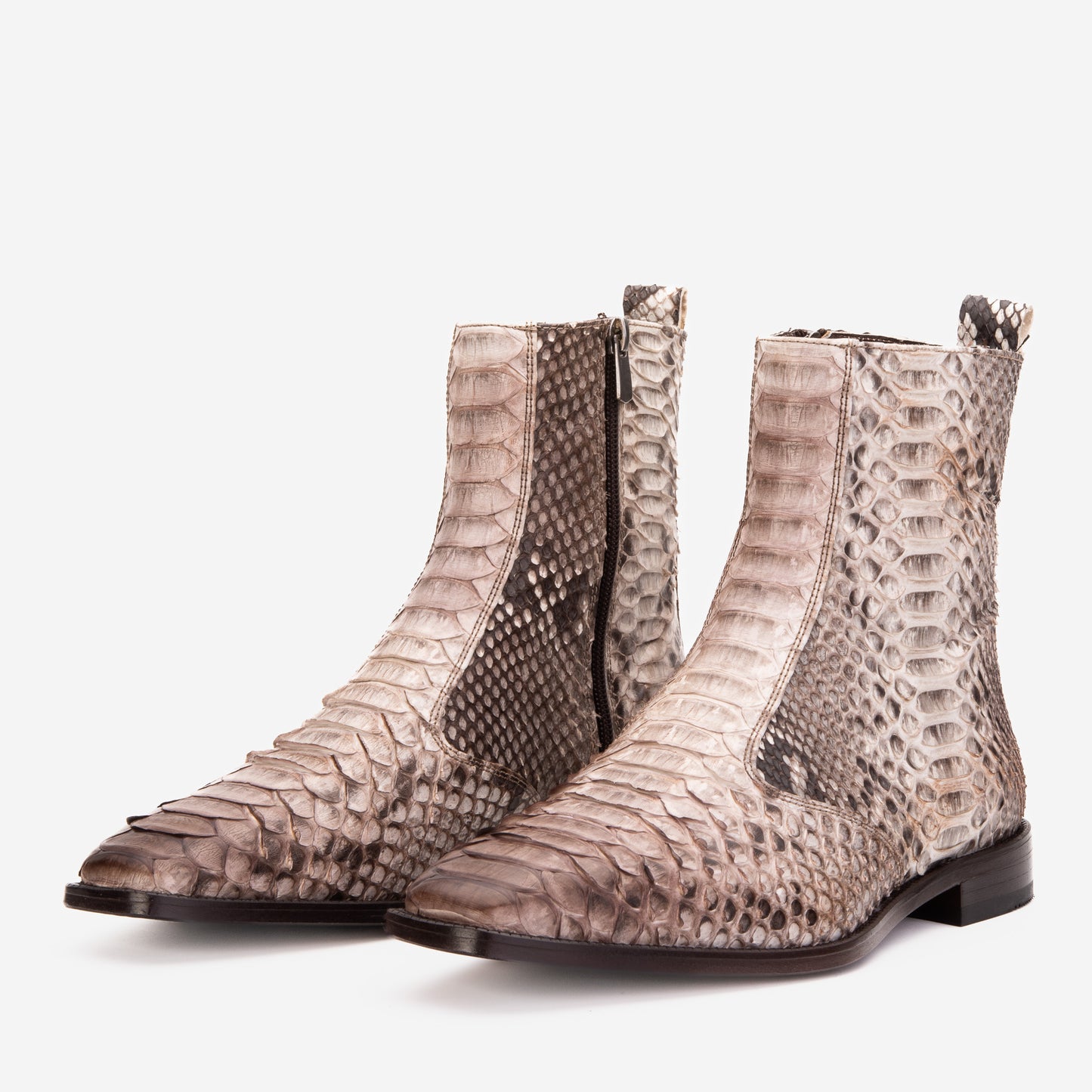 Bota de hombre de piel de pitón natural Snk con cremallera Boss Edición limitada