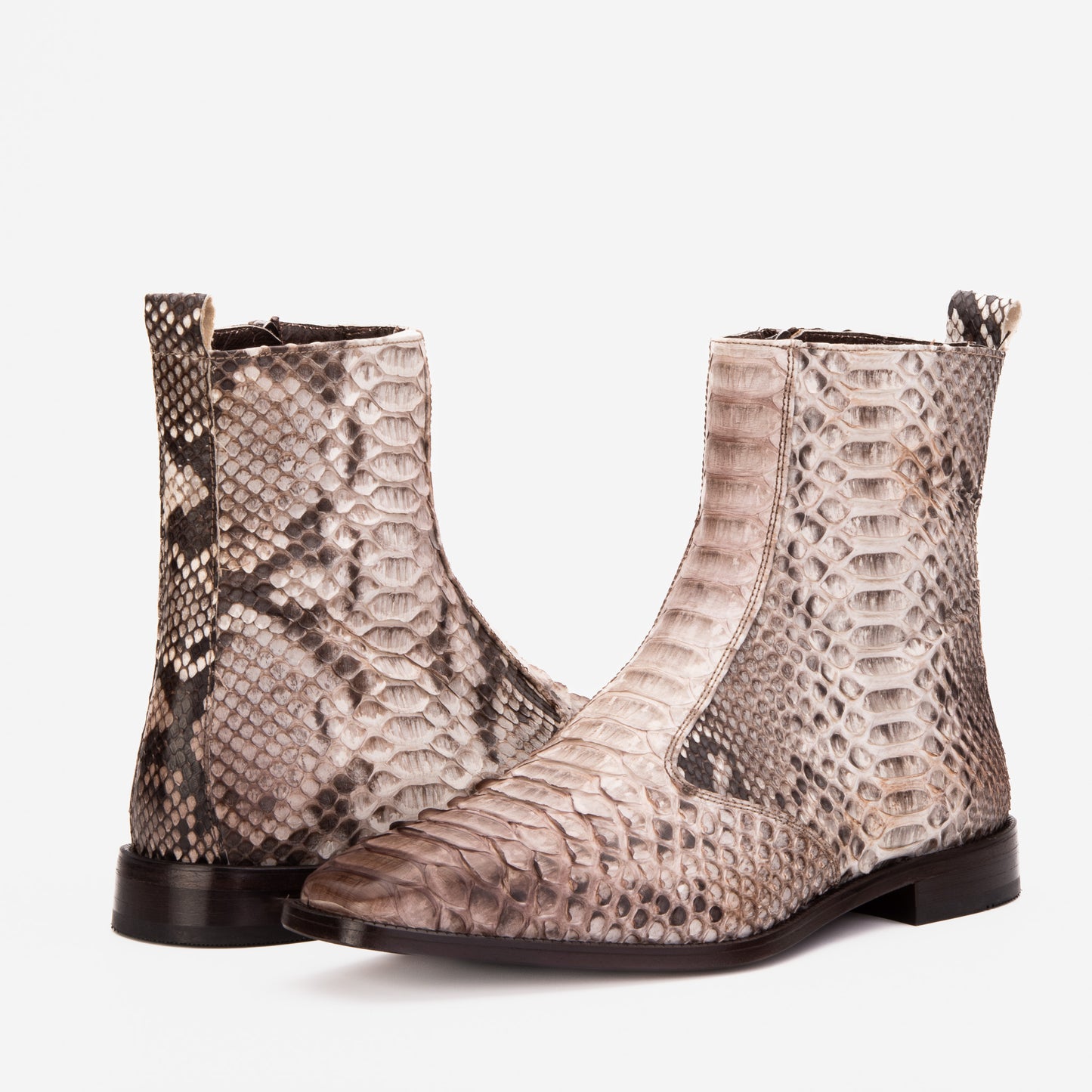 Bota de hombre de piel de pitón natural Snk con cremallera Boss Edición limitada