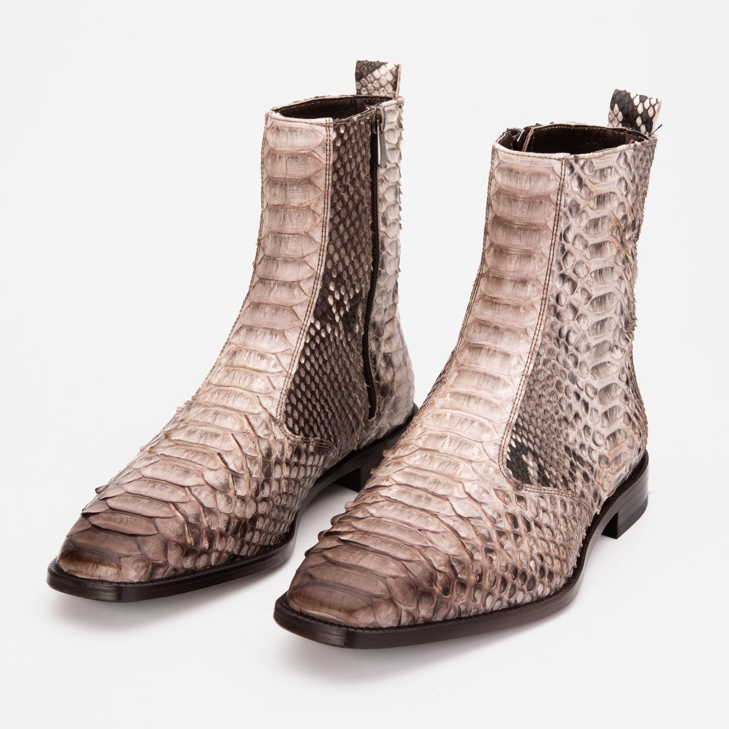 Bota de hombre de piel de pitón natural Snk con cremallera Boss Edición limitada