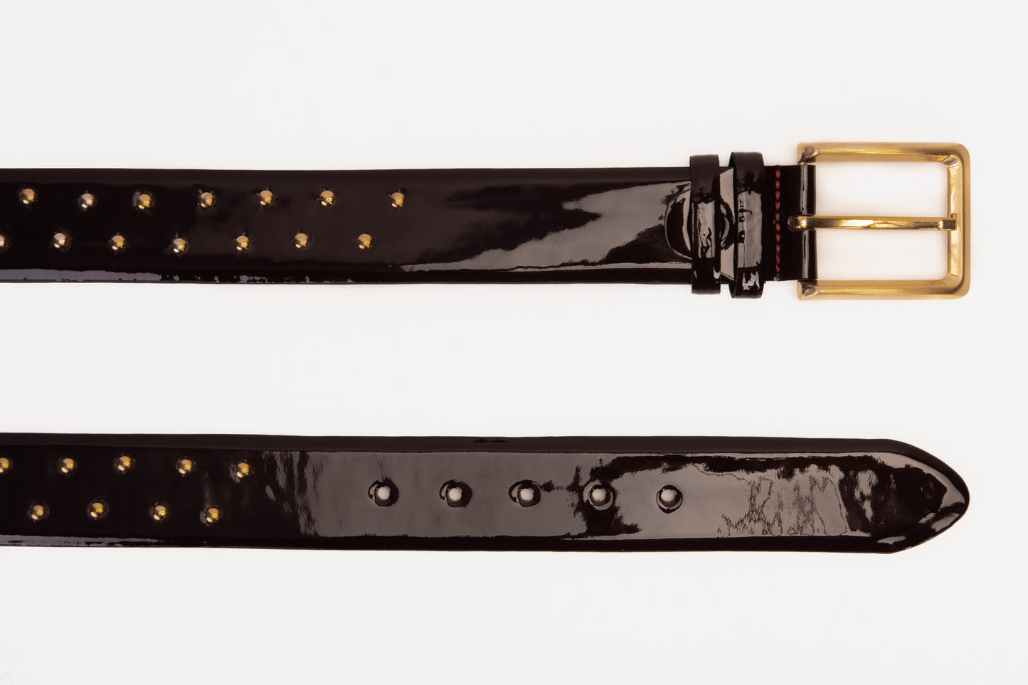 The Jupiter Burgundy Patent Leather Spike Leather Belt