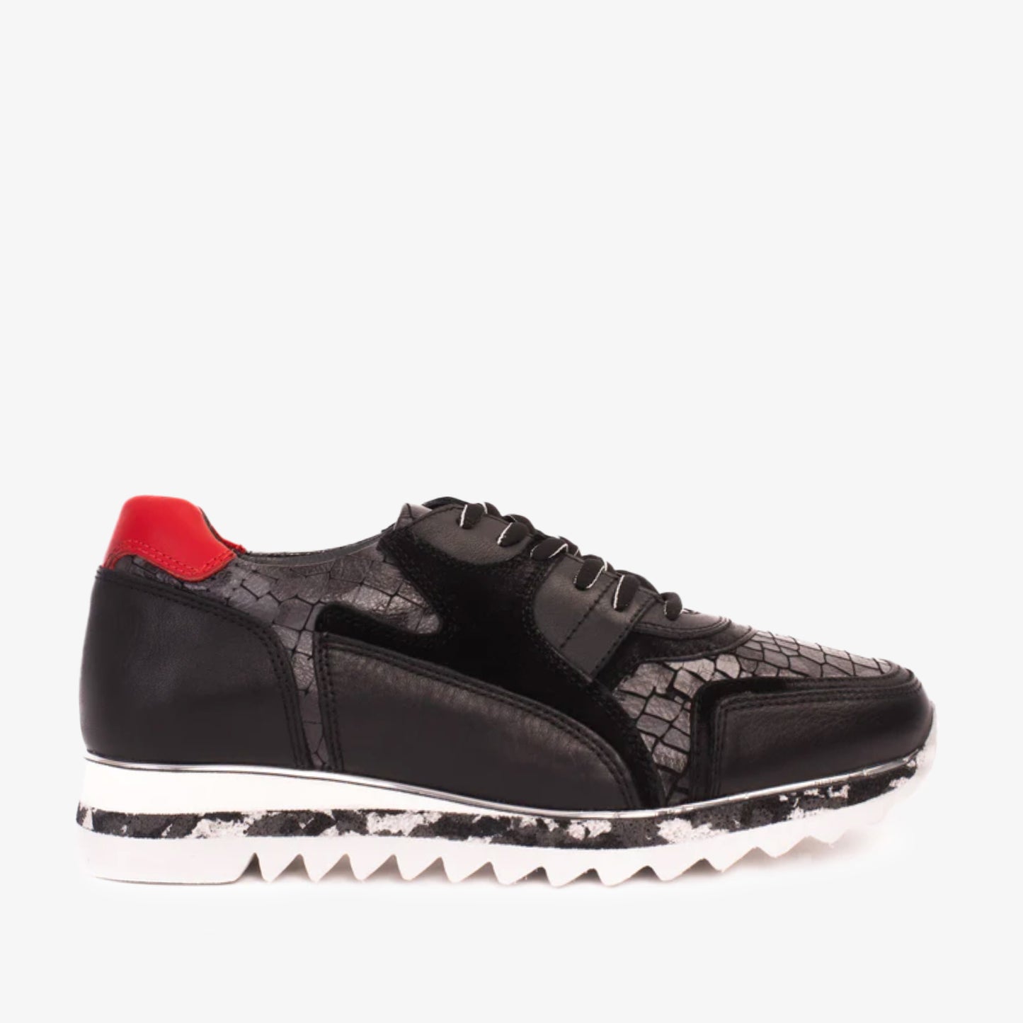 ¡Venta final de zapatillas de cuero negras Cakarta para hombre!