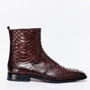 The Boss Burgundy Pythn Snk Zip-Up Leather Men Boot Limited Edition