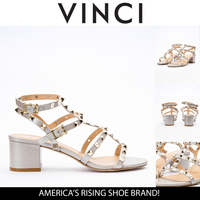 Sandalia de mujer con múltiples tiras de piel beige Nejapa