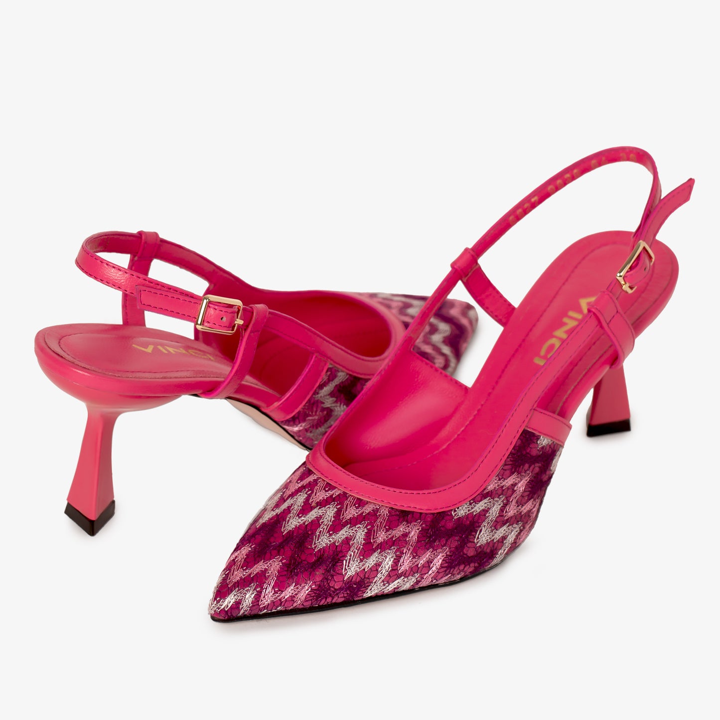 Sandalia de tira trasera de piel fucsia para mujer Napoli
