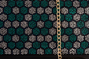 The Doha Black Leather Glitter Clutch