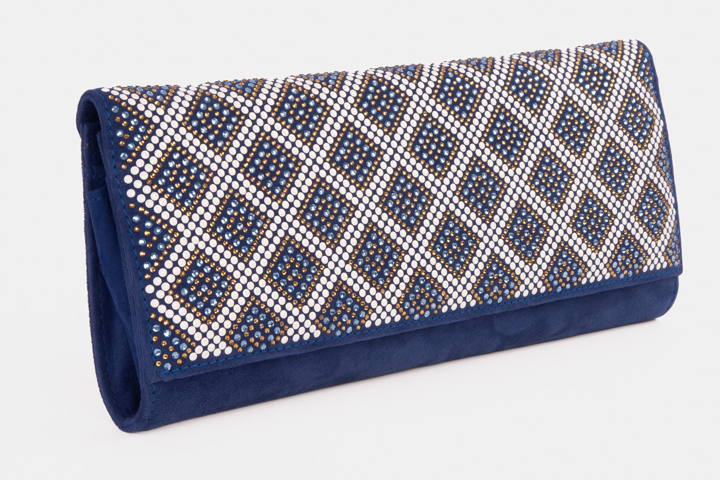 El clutch de ante con purpurina azul Nampula Sax