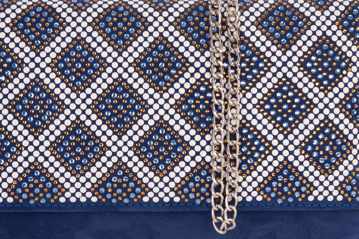 El clutch de ante con purpurina azul Nampula Sax
