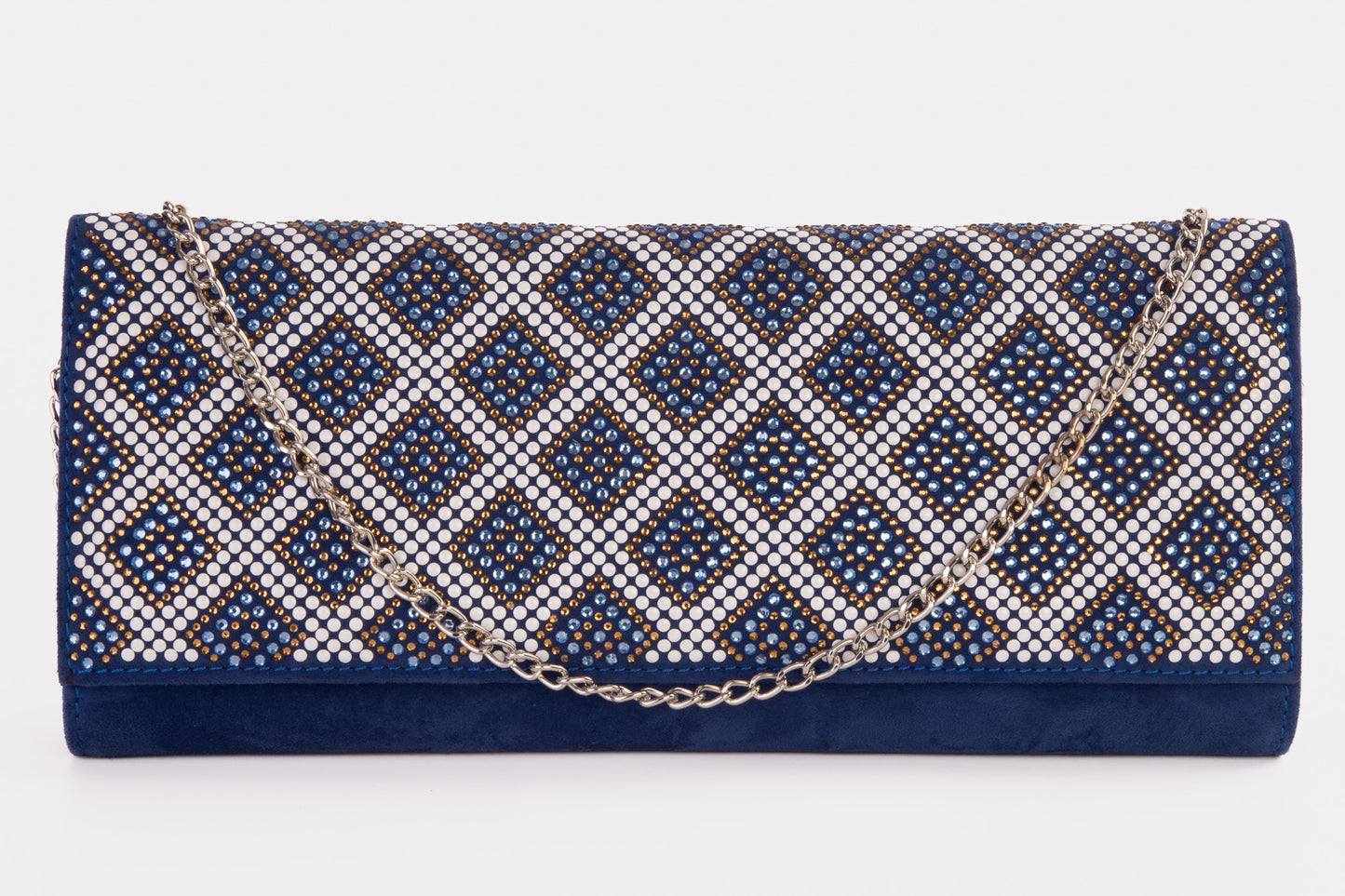 El clutch de ante con purpurina azul Nampula Sax