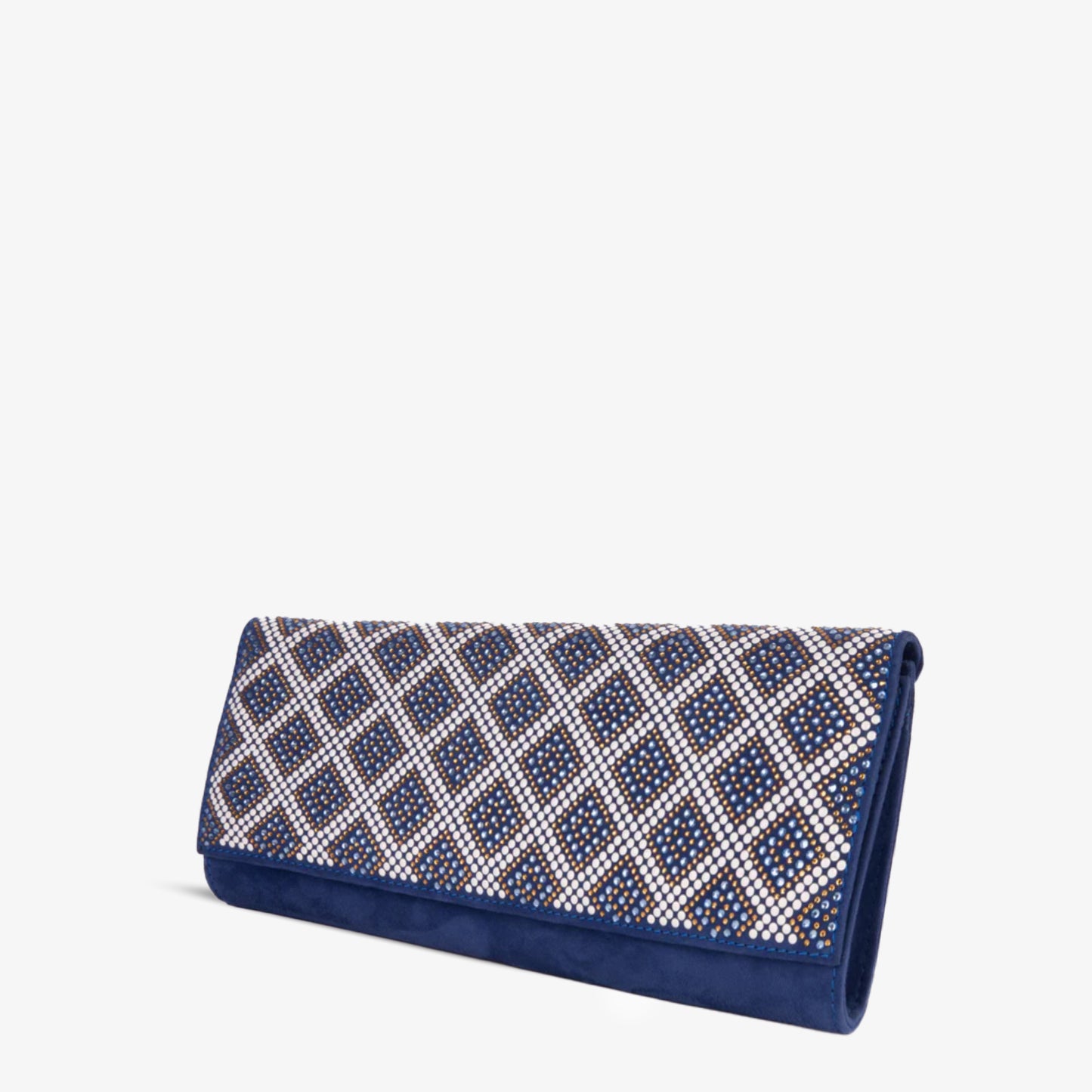 El clutch de ante con purpurina azul Nampula Sax