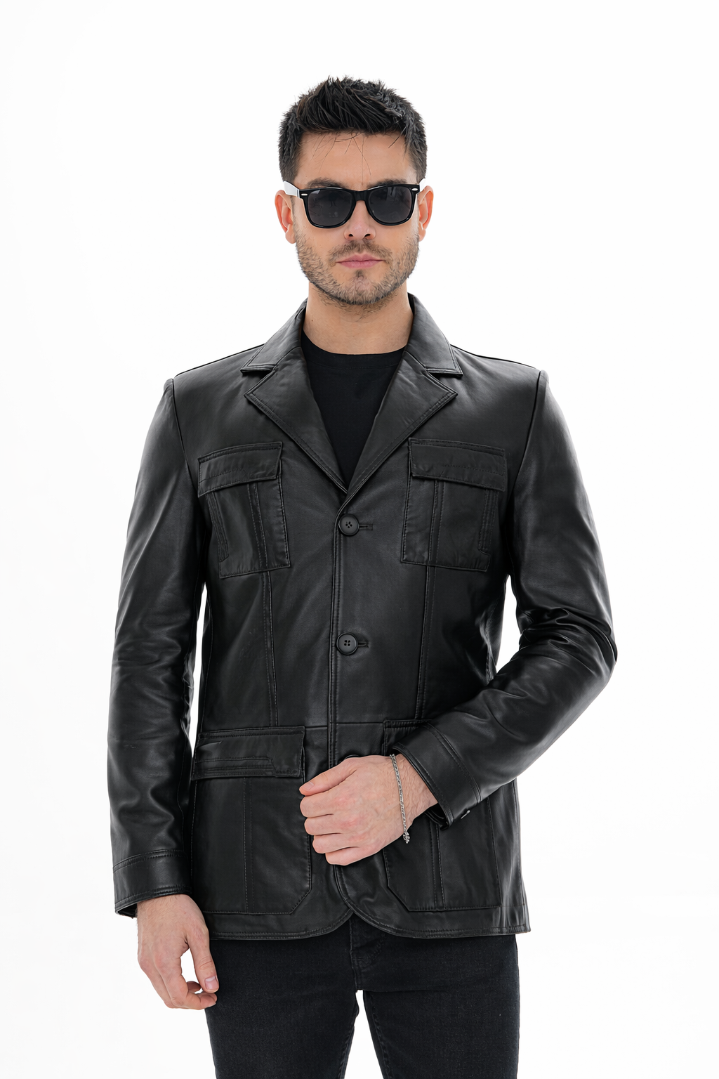 The Ravenna Black Leather Men Jacket