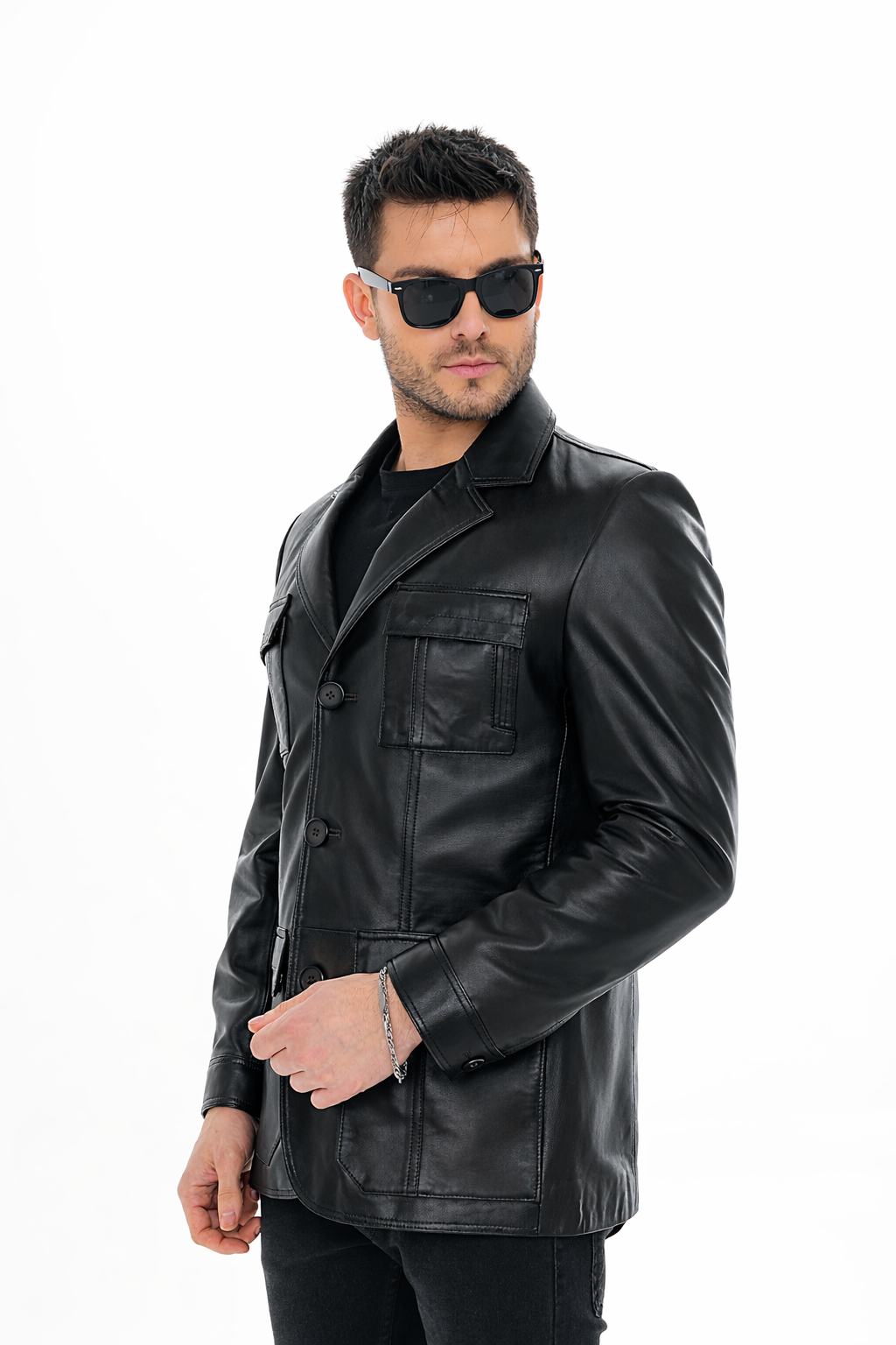 The Ravenna Black Leather Men Jacket