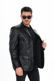 The Ravenna Black Leather Men Jacket