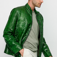 Chaqueta de cuero para hombre Boss Python Tan 