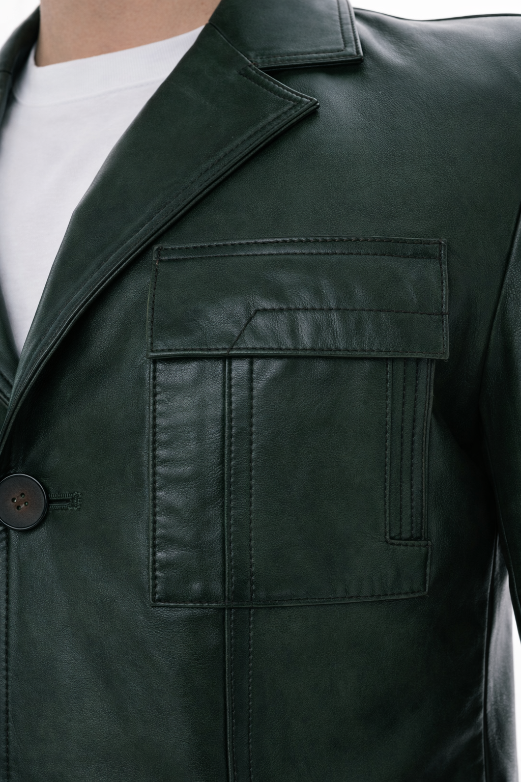 The Ravenna Green  Leather Men Jacket