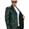 The Ravenna Green  Leather Men Jacket