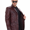 The Ravenna Burgundy Leather Men Jacket