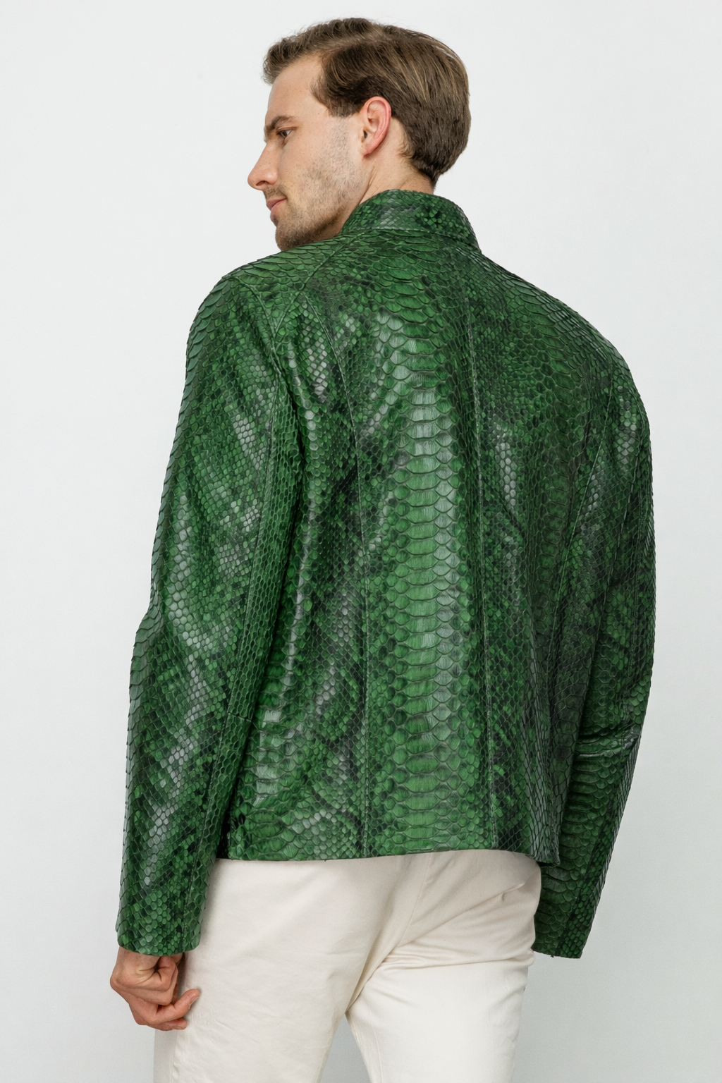 Chaqueta de cuero para hombre Boss Python Tan 