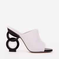 Sandalia de piel blanca para mujer Cymmer 