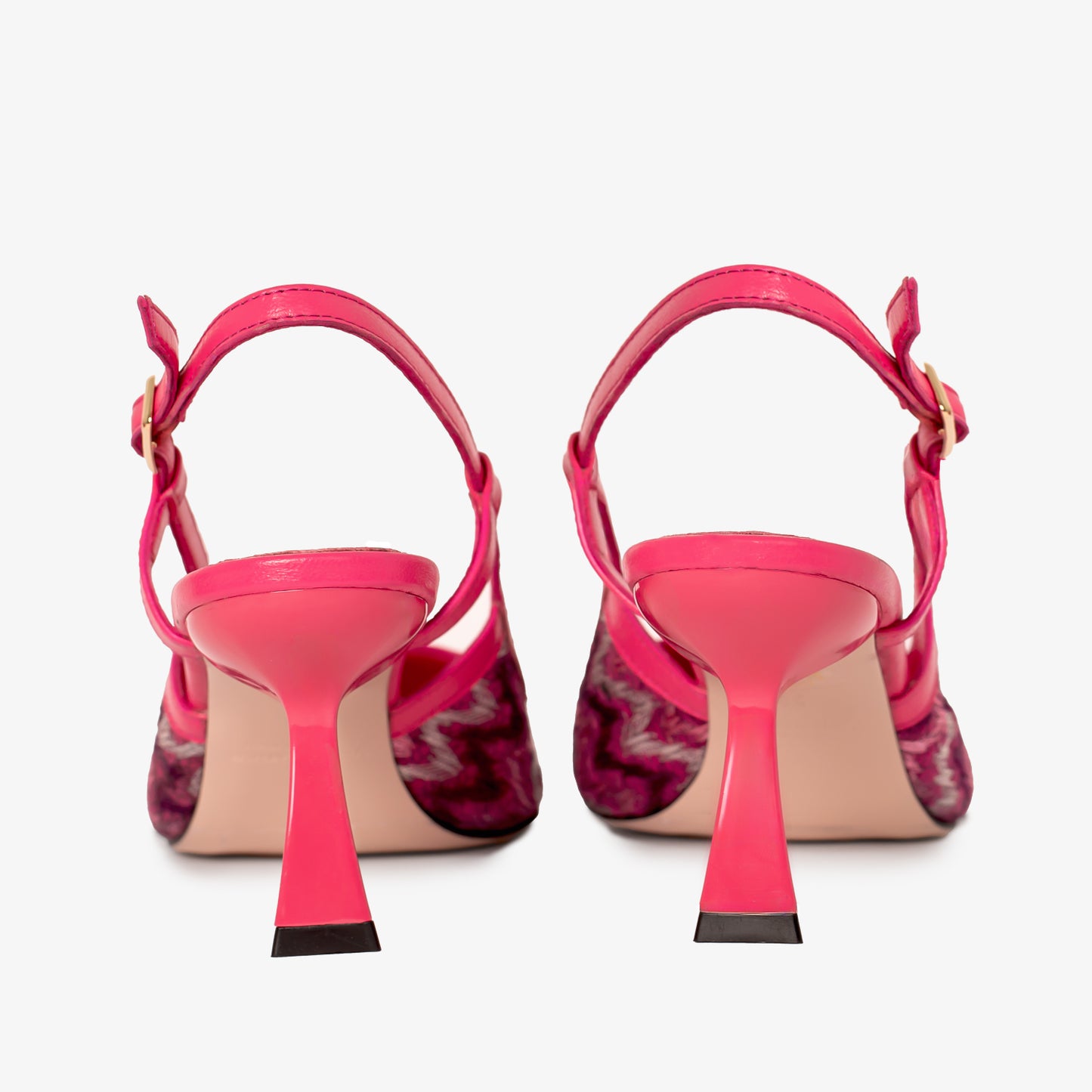 Sandalia de tira trasera de piel fucsia para mujer Napoli