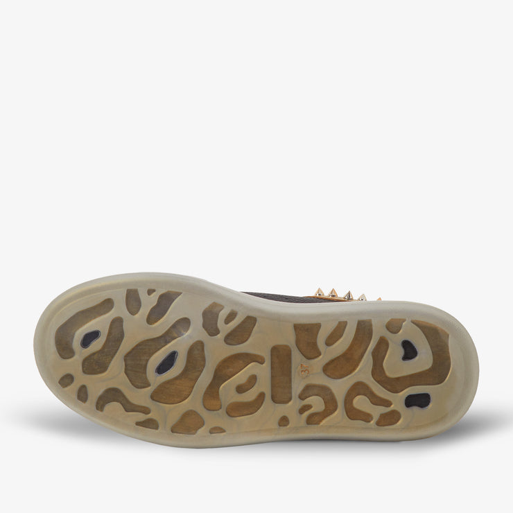 The Venezia Gold & Black Leather Sneaker