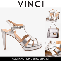 The Parisian Silver Leather T-Strap Platform Heel Women Sandal