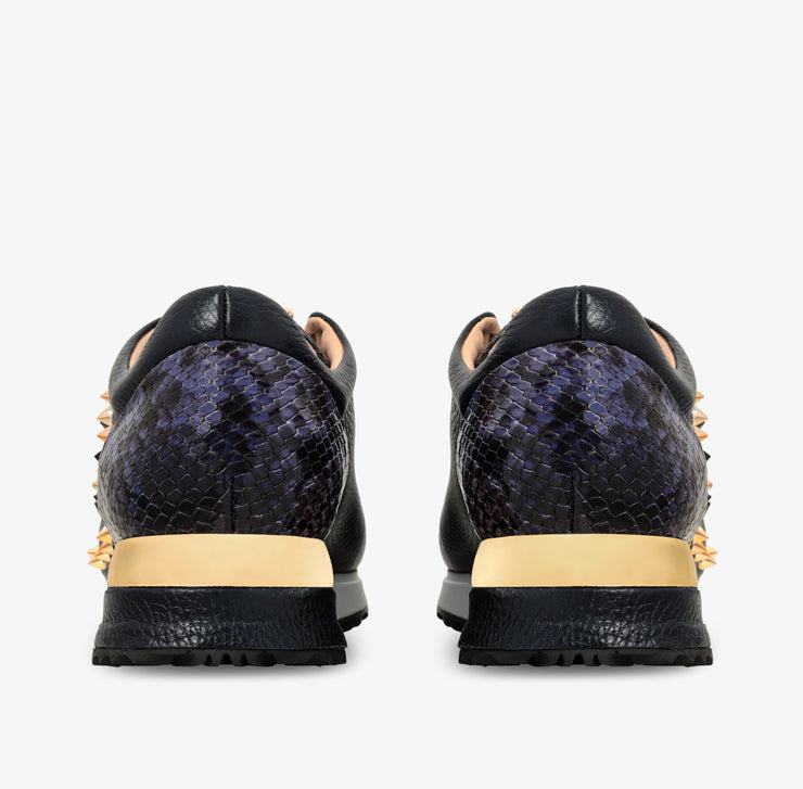 The Infanta Dark Blue Spike Leather Sneaker For Women Limited Edition