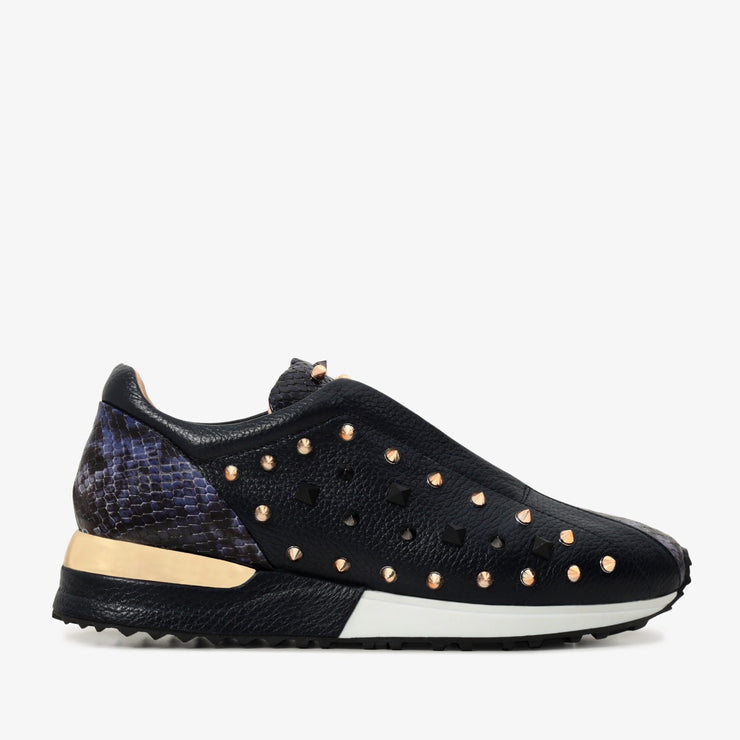 The Infanta Dark Blue Spike Leather Sneaker For Women Limited Edition