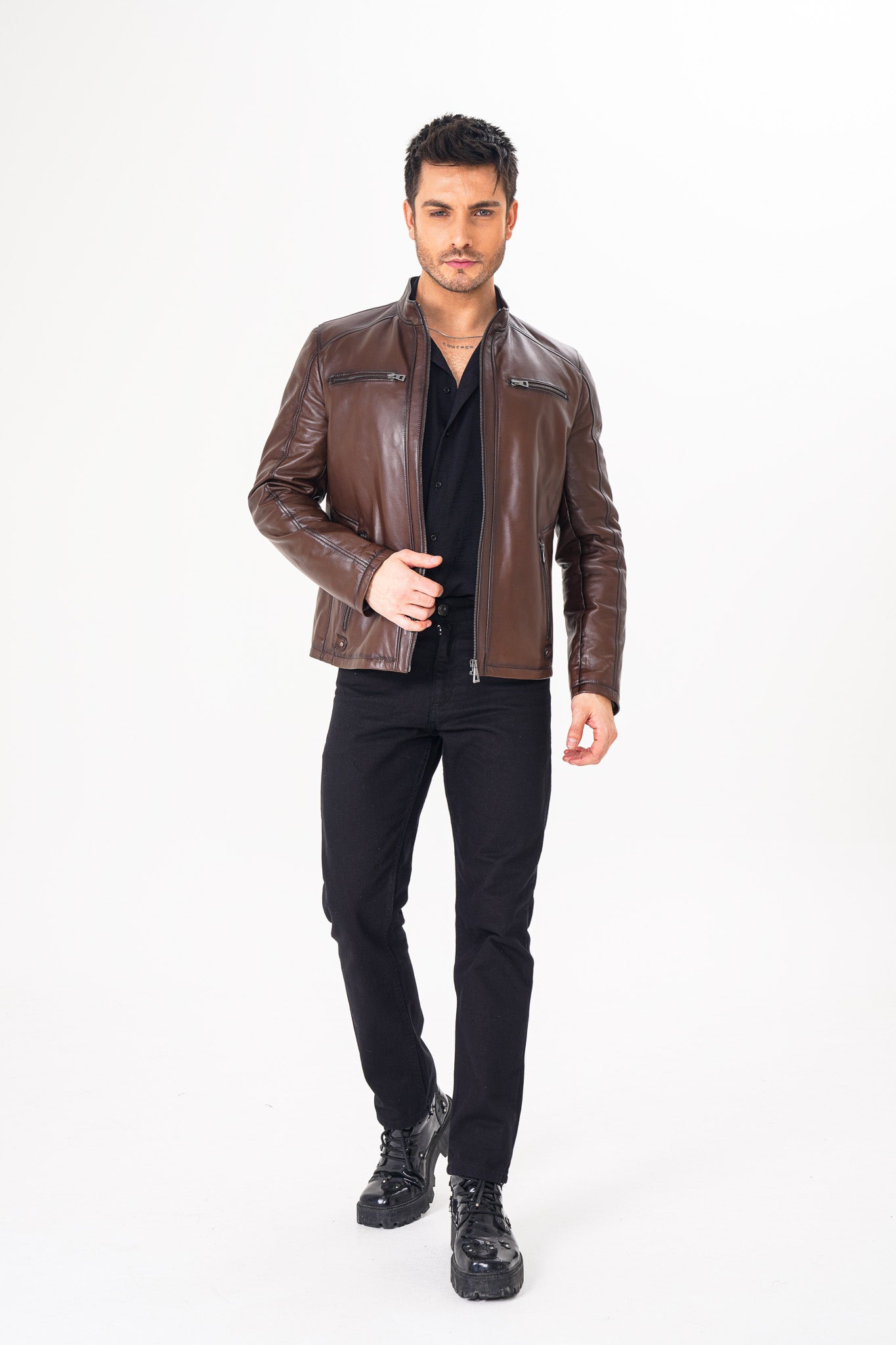 The Falcon Brown Smooth Leather Jacket