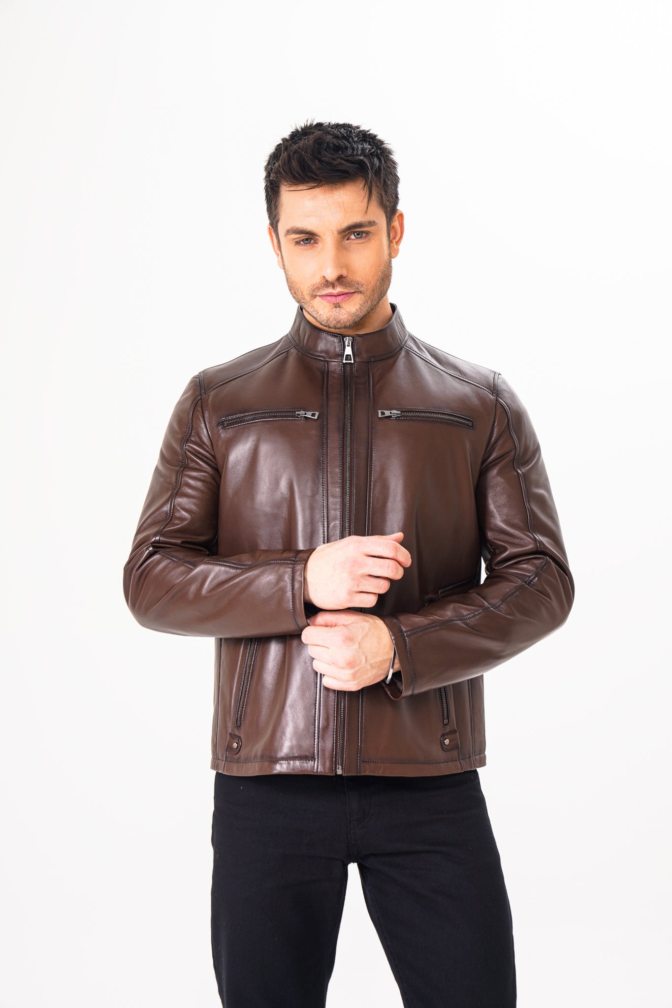 The Falcon Brown Smooth Leather Jacket
