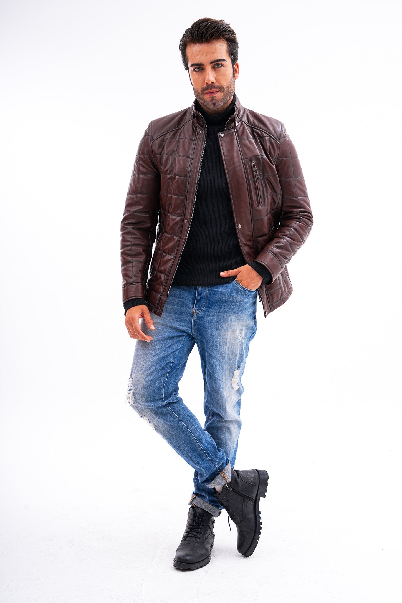The Modena Quilted Leather Men Jacket