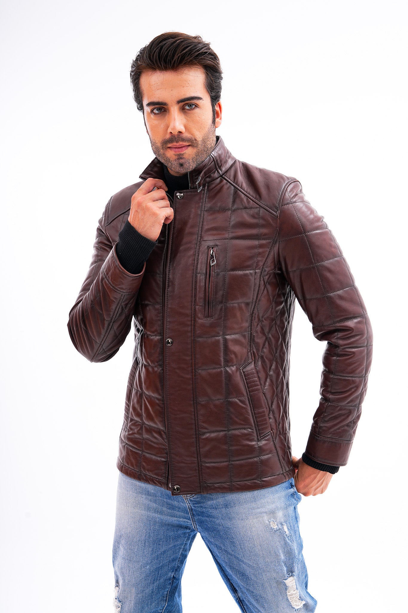 The Modena Quilted Leather Men Jacket