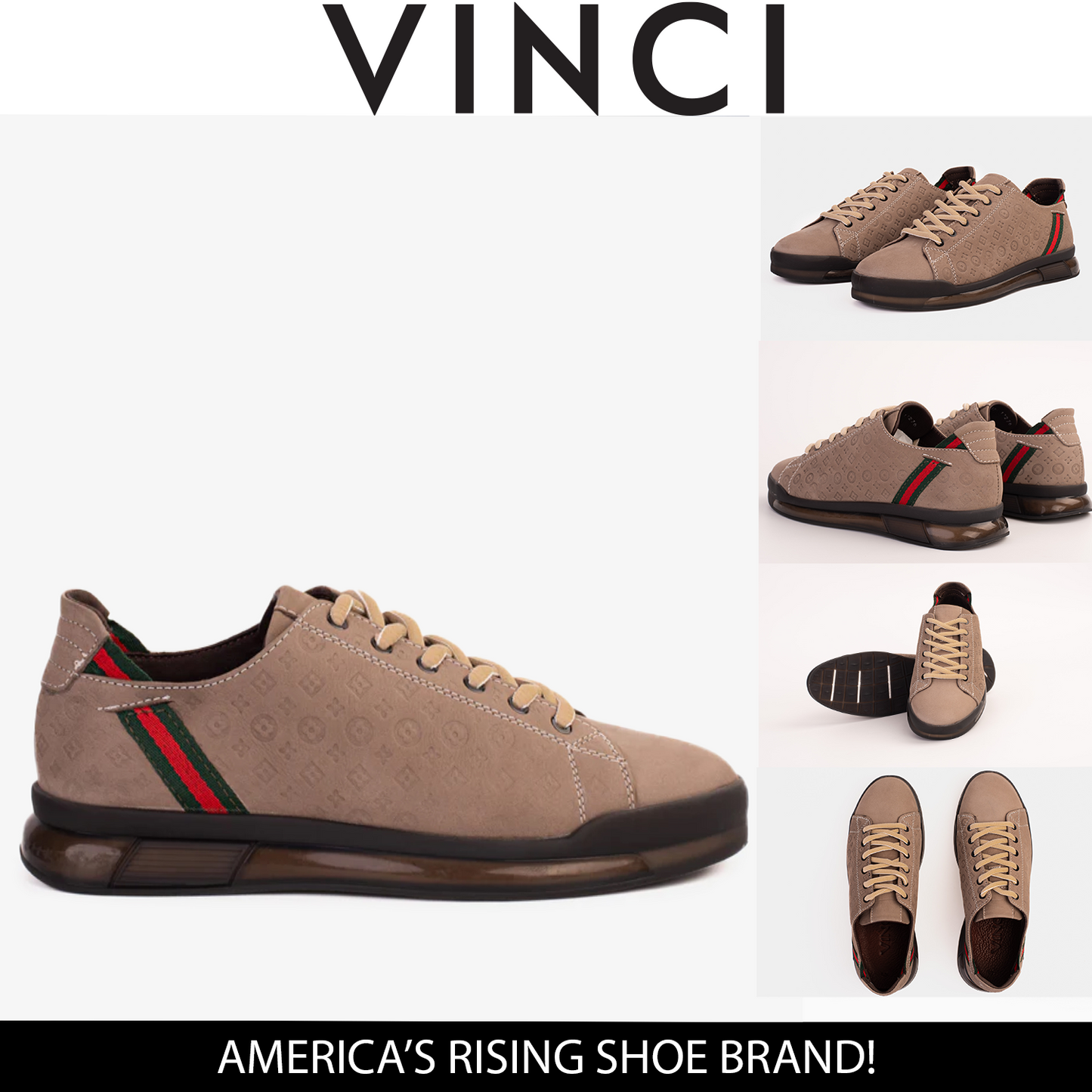 The Journey Beige Leather Men Sneaker