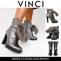 حذاء ميلو الرمادي المصنوع من الجلد الطبيعي بكعب متوسط ​​الارتفاع للنساء