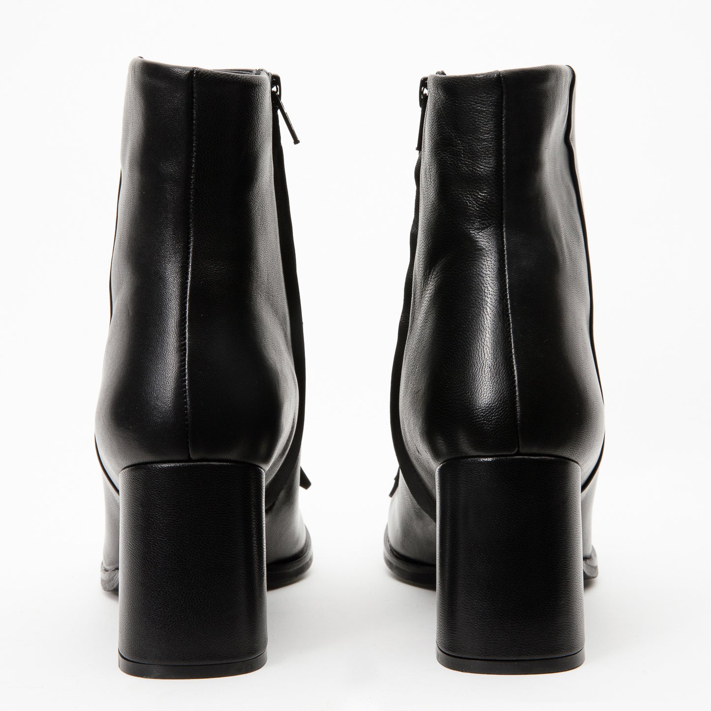 The Luksor Black Leather Block Heel Women Boot
