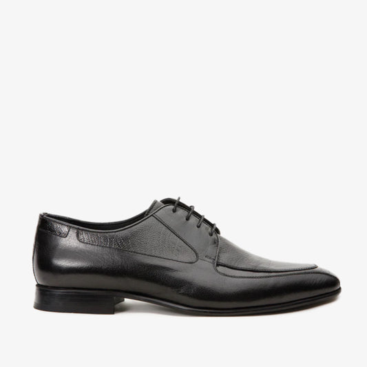 The Gardi Black Leather Derby Men Shoe