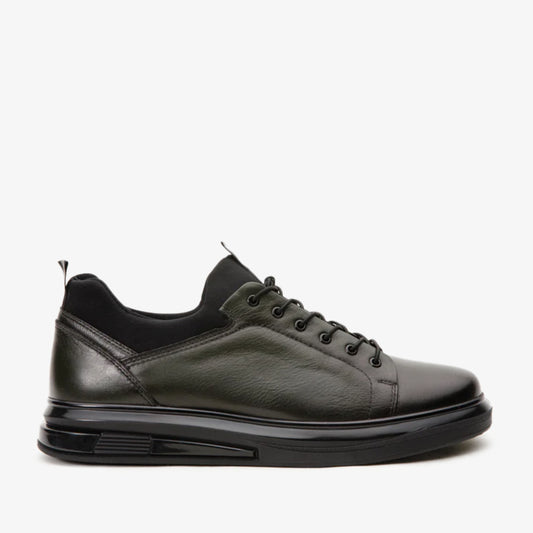 ¡Venta final de zapatillas de cuero verde Vilnius para hombre!