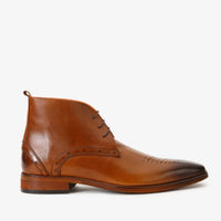 ¡Venta Final de las Botas de Vestir para Hombre Chukka Brogue de Cuero Marrón Dessalines!