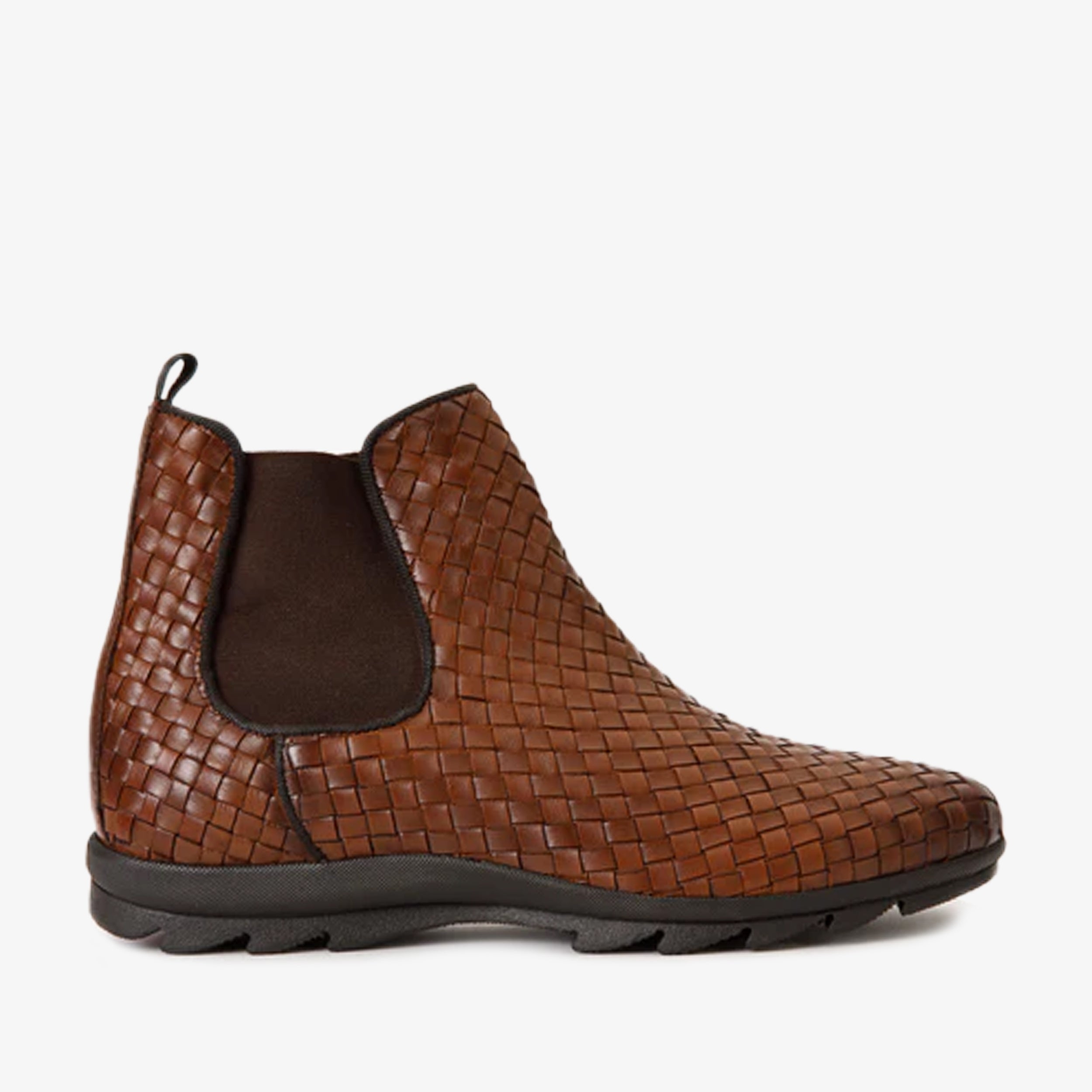 The Luxpre Tan Leather Handwoven Casual Chelsea Men Boot
