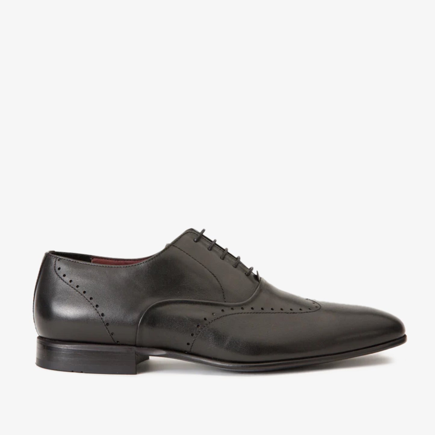 The Roma Black Leather Wingtip Oxford Men Shoe