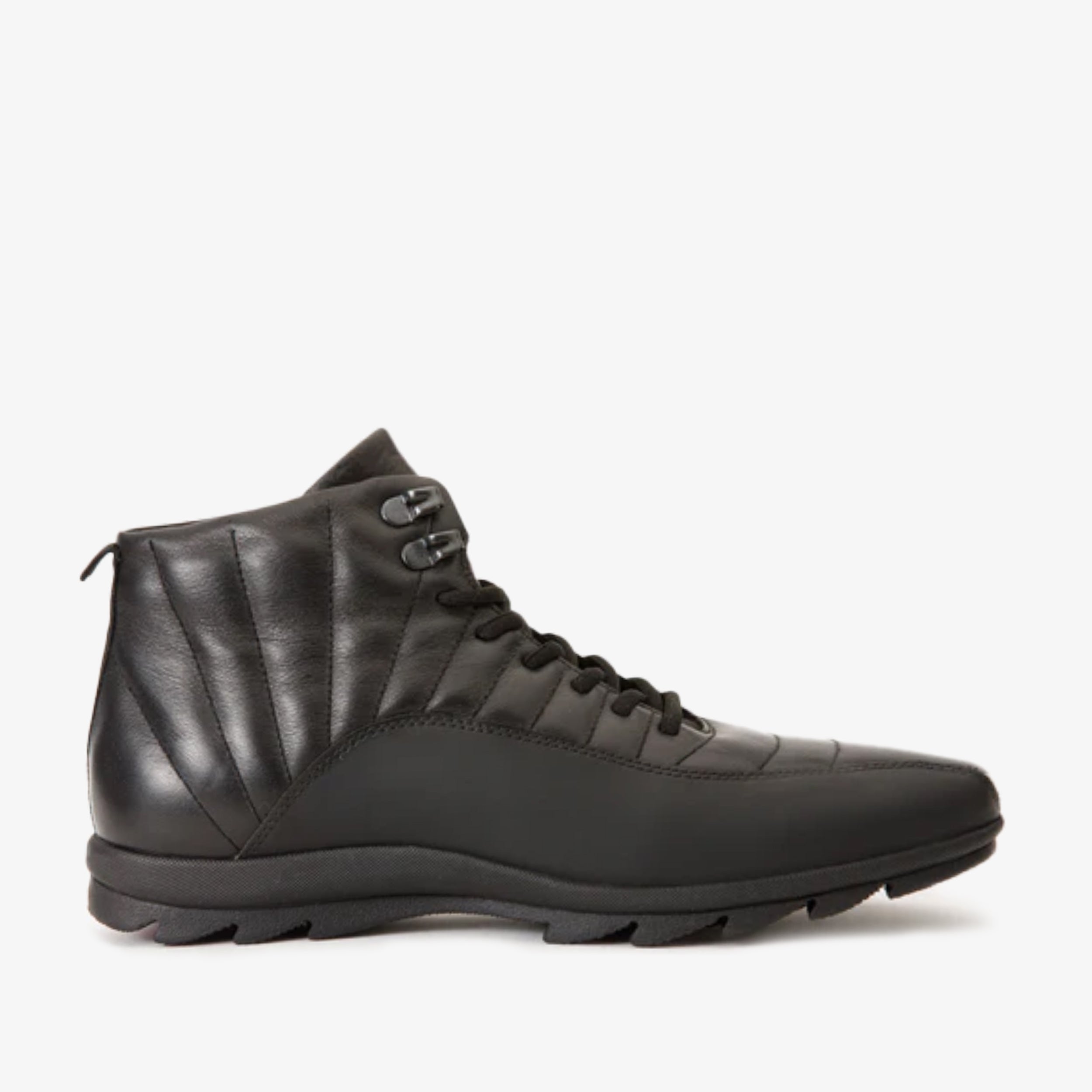 The Merter Black Leather Casual Lace-Up Men Boot