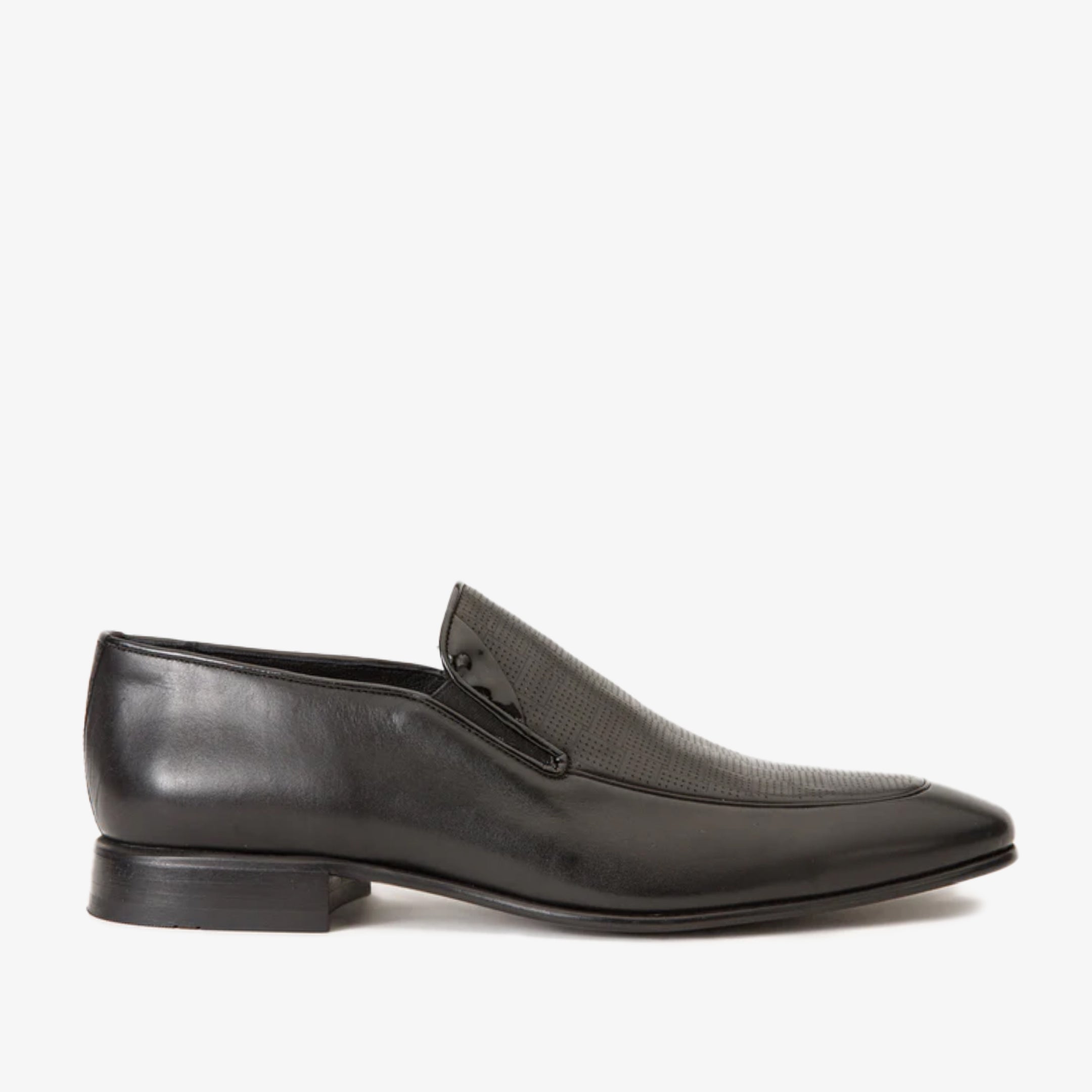 The Migues Black Leather Loafer Men Shoe