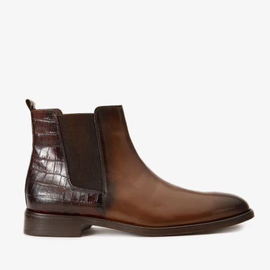 The Manby Brown Leather Chelsea Men Boot