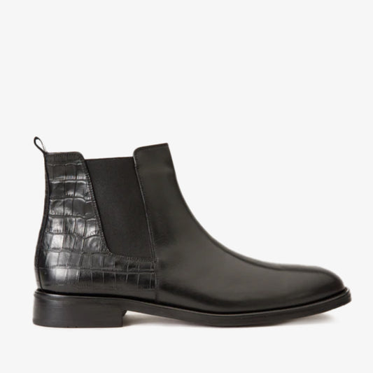 The Manby Black Leather Chelsea Men Boot Final Sale!