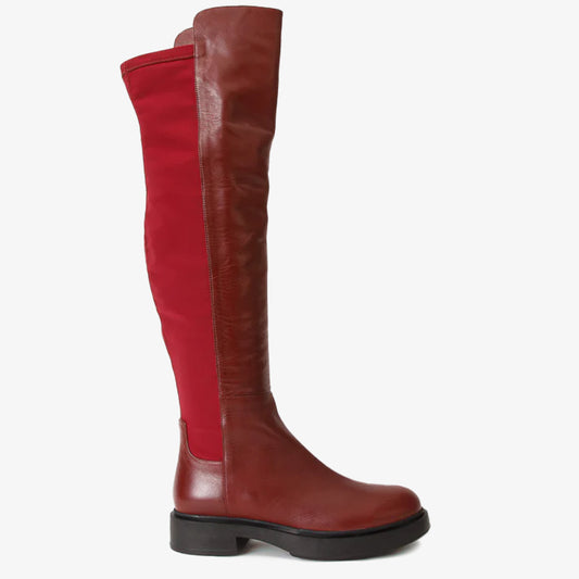The  Harmony Belle Burgundy Leather Knee High Women Boot