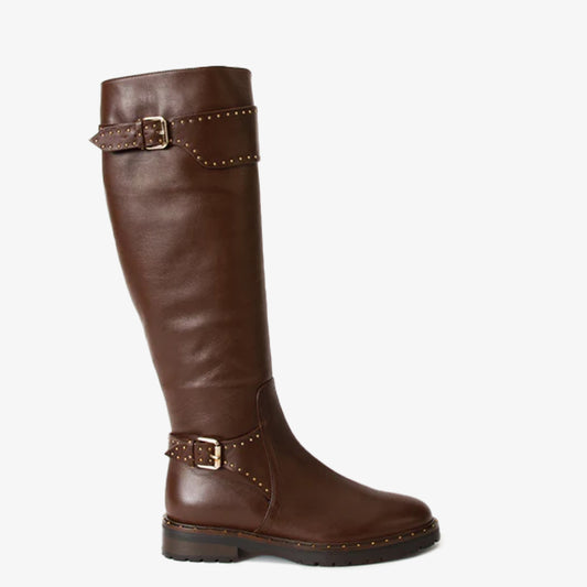 The Sariyer Brown Leather Knee High Women Boot