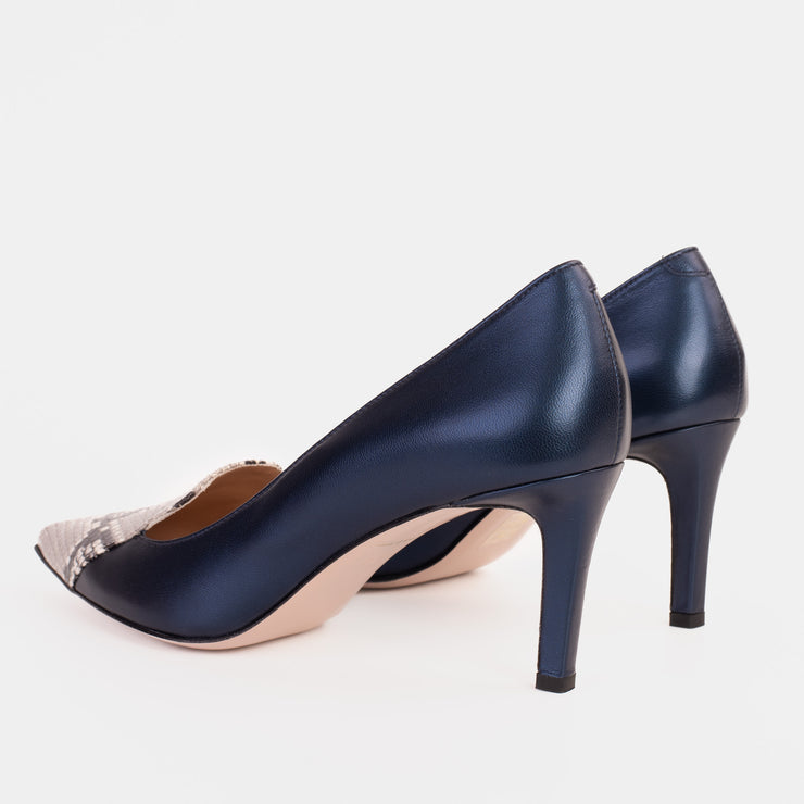 The Dilan Navy Blue Leather Pump