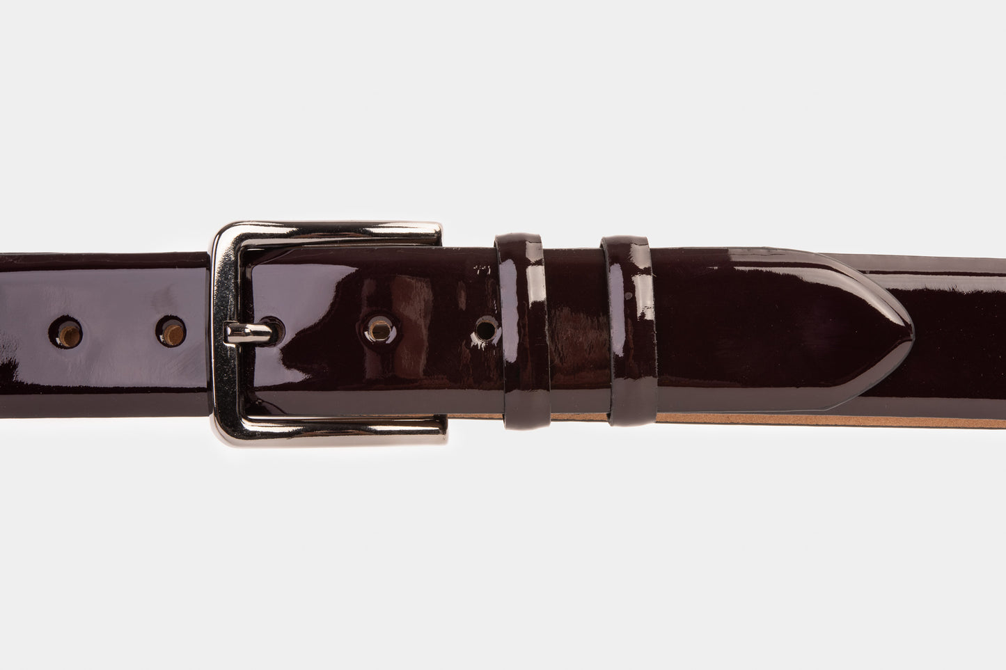 The Dodoma Burgundy Patent Leather Belt