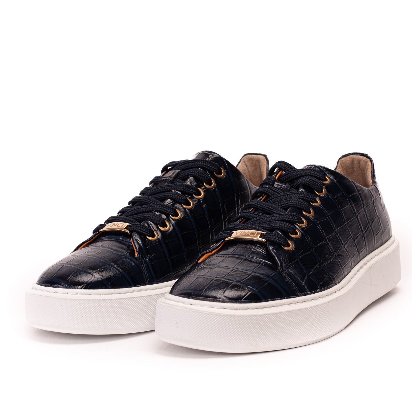 The Dublin Blue Leather Men Sneaker – Vinci Leather Shoes