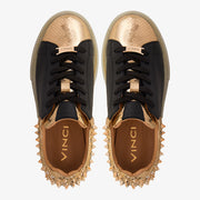 The Venezia Gold & Black Leather Sneaker