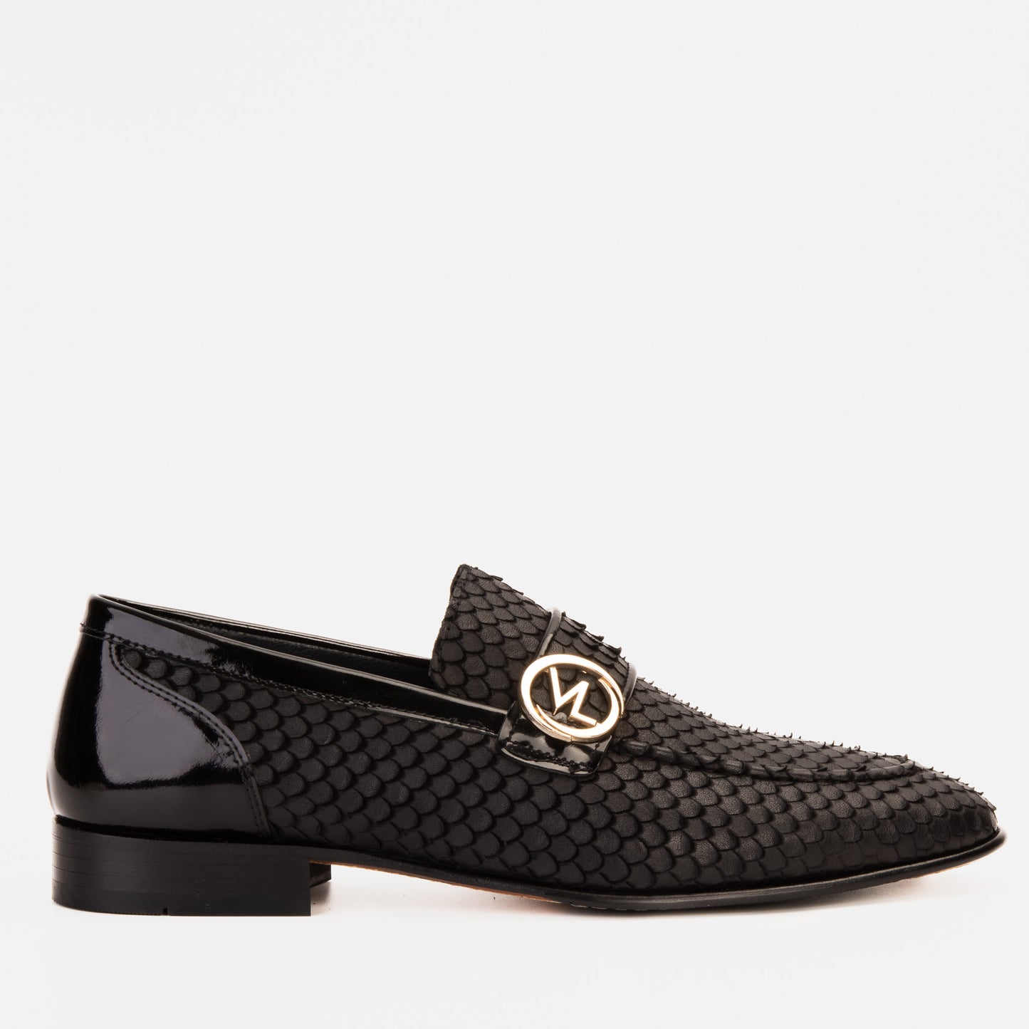 El zapato de vestir de cuero negro Monarch para hombre